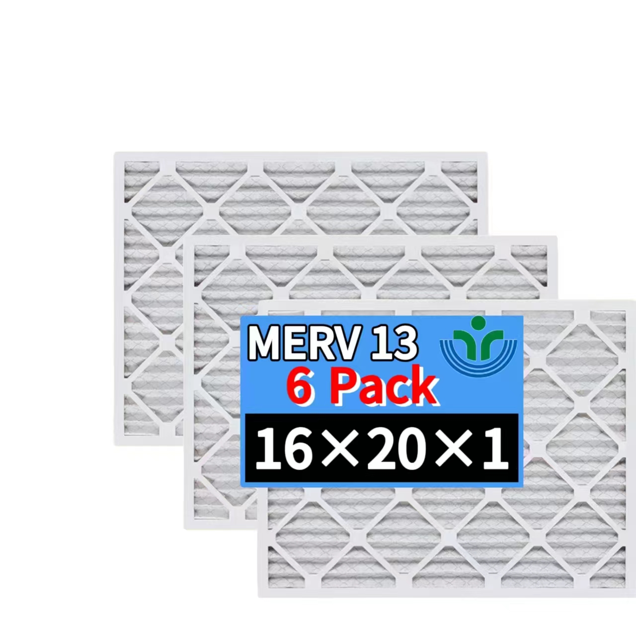 Воздушный фильтр 16x20x1 MERV13, электростатический плиссированный кондиционер, фильтр для печи переменного тока для аллергии, пыльца, плесень, бактерии, дым