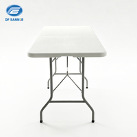 Table rectangulaire pliante en HDPE blanc de qualité commerciale de 6 pieds pour événements de restauration en plein air