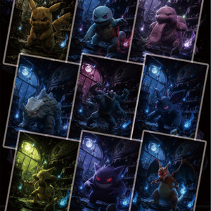 Collection de cartes de jeu de société Pokémon Anime Japonais Populaire : Art Sombre, Art Fan Art, <span class=keywords><strong>Pikachu</strong></span>, Gengar, Eevee – Édition Limitée Rare – Cadeaux - Product Image 2