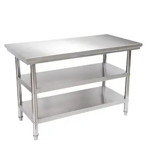 Industrial Kitchen Food Custom Preparation Workbench Commercial portable Stainless Steel frame l shaped Workbench