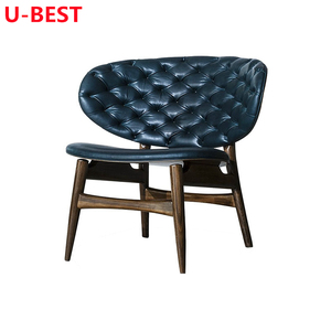 Fauteuil en cuir <span class=keywords><strong>Dalma</strong></span> U-Best, design italien minimaliste moderne, structure en bois massif, pour la maison et l'hôtel - Product Image 1