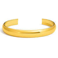 Bracelet jonc ouvert minimaliste en acier inoxydable Inspire Jewelry, finition lisse, plaqué or 18 carats, cadeau pour lui ou elle