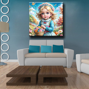 Fille russe dans le jardin diamant peinture en gros doux velours <span class=keywords><strong>toile</strong></span> pas <span class=keywords><strong>de</strong></span> cadres photo mur Art bricolage décor à la maison ASF2911 - Product Image 2