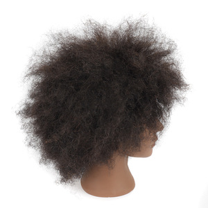 Tête d'enseignement de vrais cheveux moule de tête de <span class=keywords><strong>perruque</strong></span> Afro femelle africaine, moule de tête de cheveux bouclés moelleux femelle noire - Product Image 4