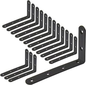 Support d'étagère 5'' x 3'' en L, supports d'étagère robustes en acier inoxydable, équerre d'<span class=keywords><strong>angle</strong></span>, finition peinte/galvanisée - Product Image 1