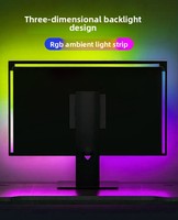 Bande LED RGB pour rétroéclairage TV, 3 sections, silicone flexible, synchronisation sonore USB, pour moniteur 24/32 pouces, éclairage décoratif, bande lumineuse LED