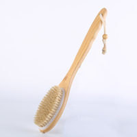 Poils naturel brosse sèche exfoliation longue poignée bois corps Massage épurateur luffa et bambou bain brosses de nettoyage pour la peau