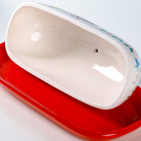 Boîte à beurre créative en céramique, style européen, vaisselle, plat à beurre avec couvercle, plat à dim sum, beurrier, boîte à fromage, modèle en stock