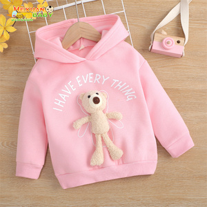 2024 autunno inverno neonato bambino bambino bambino bambine camicia con cappuccio per bambini bambini in tinta unita cotone felpa calda in pile vendita calda - Product Image 3