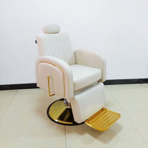 Silla de Salón de Belleza Retro Blanca Personalizable con Logotipo, Silla de Peluquería Adecuada para Salón de Belleza - Product Image 1
