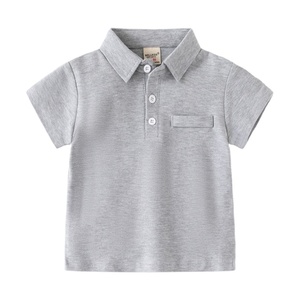 Abbigliamento Estivo per Ragazzi, <span class=keywords><strong>T</strong></span>-<span class=keywords><strong>shirt</strong></span> in Cotone, Polo Tinta Unita per Bambini, Polo in Cotone Bianco per Ragazzi - Product Image 2