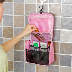 Trousse de toilette rectangulaire en polyester avec crochet, grande capacité, sac de rangement pour cosmétiques, organiseur de maquillage - Product Image 2