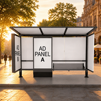 Plateforme d'arrêt de bus urbaine moderne à un seul côté - Design simple, peu encombrante et entièrement fonctionnelle.