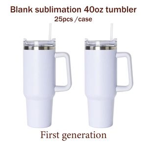 Gobelet isotherme à double paroi en acier inoxydable blanc, sublimation et coloration, 40 oz, avec poignée - Product Image 4