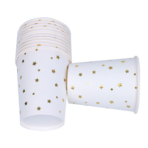 Disposable Single Wall Paper Cup Cartoon Pattern Double Wall for Hot and Cold Milk Tea Coffee Catering Supplies