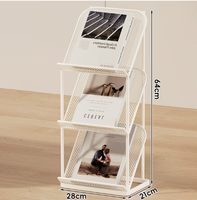 Étagère de présentation métallique sur pied, simple face, pour journaux, livres, magazines, brochures, documents, support de rangement