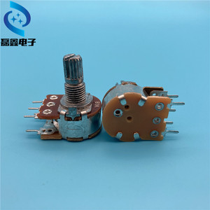 Potentiomètre rotatif WH148 WH149 1 canal, axe moleté M6x0.75, 1 tour, B1K 100K 500K pour réglage électronique - Product Image 4