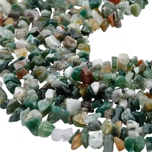 Bán Buôn Ấn Độ <span class=keywords><strong>Agate</strong></span> Fancy Jasper Tumbled Chip Đá Không Đều Định Hình Khoan Sỏi Lỏng Hạt Strand Đối Với Trang Sức Làm 33" - Product Image 5