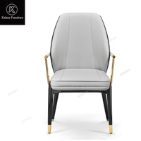 Fauteuil de salle à manger de luxe personnalisé en placage de bois de burl, avec cadre doré et assise en cuir – Chaise de designer haut de gamme pour mobilier de villa et de manoir