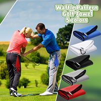 Serviette de golf en microfibre à motif gaufré 40*40cm avec clip pour tournoi, club, fitness
