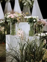 Voilages de plafond blancs en tissu mousseline pour mariage, rideaux de fond pour cérémonie, arche, fête, décoration de scène