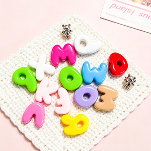 Materiales para Accesorios de Joyería, Cuentas de Letras Acrílicas con Orificio Grande, Modelo AL-452, para DIY, Cadena para Teléfono Móvil, Colgante para Mochila - Product Image 4