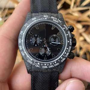 Reloj Deportivo Cronógrafo Mecánico para Hombre de la Mejor Calidad OEM, Caja de Fibra de Carbono, Correa de Tela, Resistente al Agua, Movimiento 4130 - Product Image 5