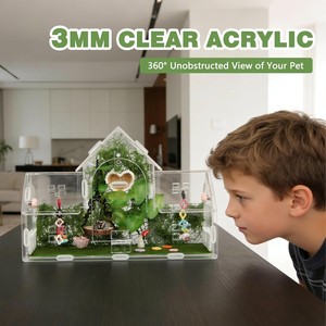 Terrario Acrílico para Arañas Arborescentes con Puerto de Alimentación Seguro, Ventilación y Fácil Limpieza, para Reptiles Pequeños y Tarántulas - Product Image 1
