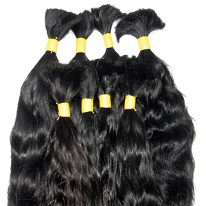 100% Unprocessed Indian Bulk Human Hair <b>Extensions</b> Virgin Remy Hair 100g <b>Braided</b> Virgin Hair Weaves in Wave or Afro Style - Product Image 1