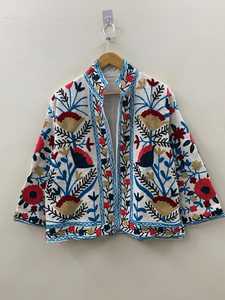 Handcrafted TNT Cotton Suzani Embroidered Animal Print Bohemian Winter Breathable <b>Jacket</b> & Spring Coat for <b>Women</b> - Product Image 6