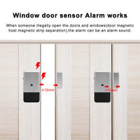 Sensor de Alarma de Seguridad Magnético para Puertas y Ventanas, Sensor de Alarma Antirrobo para el Hogar