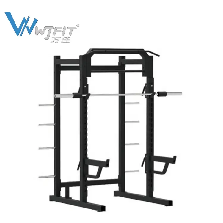 High Quality Commercial Squat Rack Fitness Equipment Weight Lifting Multi Gym Cage Power Rack With Spotter Arms