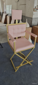 Beauty Salon Shop Furniture Stylish Chairs Nail Chair Cosmetic Stool Metal Makeup Chair with <b>Folding</b> Legs - Product Image 3