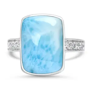 Anéis de Larimar de declaração de fábrica Compre Anéis de Pedra Larimar Gem The Jewels Anéis
