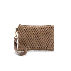 2025 nuevo bolso tejido de paja de muñeca bolso de sobre de Color sólido bolso de playa de viaje billetera para mujer - Product Image 6