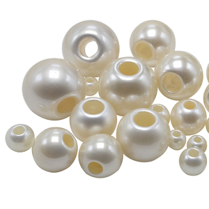 Accessoires de bijoux en <span class=keywords><strong>perles</strong></span> d'imitation de <span class=keywords><strong>perles</strong></span>, grand trou, riz blanc ABS droit, accessoires de bijouterie perforés, amples, bricolage, 50 pièces - Product Image 4