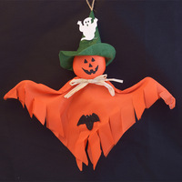 Bannière fantôme d'Halloween, décorations suspendues citrouille et araignée, décorations de jardin pour fête d'horreur mignonnes, accessoires de bar en gros, multicolores