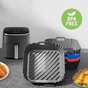 Revestimiento de silicona de grado alimenticio a medida para freidora de aire, rectangular, resistente al calor, bandeja de horno reutilizable para cesta Ninja Dual Foodi - Product Image 1