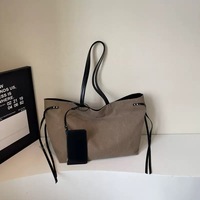 Sac fourre-tout pour femme en faux daim, grande capacité, design rétro minimaliste de luxe, populaire, pour le quotidien et le travail, vente en gros