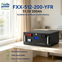 Baterai Penyimpanan Energi Surya Hybrid Grid Fuxile FXX-512-200 Rak-Mounted LiFePO4 51.2V 200Ah 10.24kWh 6000-Cycle dengan BMS 150A Terintegrasi