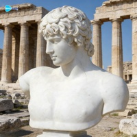 等身大彫刻大理石胸像 白色 ミュージカルバスト ギリシャ・ローマ様式 石像 装飾用