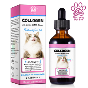 Immunità e supporto congiunto liquido collagene bovino biotina gocce vitamine integratore per cani e gatti - Product Image 1