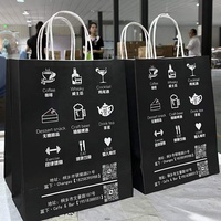 Sacs en papier kraft recyclé avec logo imprimé sur mesure, poignée longue, pour l'emballage alimentaire, les plats à emporter, les boissons, les restaurants
