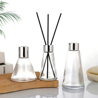 Diffuseur à roseaux en verre blanc brillant, bouteille d'aromathérapie, évaporateur d'huiles essentielles, désodorisant de voiture, vase décoratif transparent pour la maison