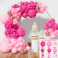 Kit d'arc de guirlande de ballons roses avec des ballons en forme de coeur de lettre d'amour pour la fête des mères de Galentines Saint Valentin