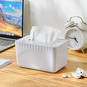 Tissue Box White Plastic Free Standing Multipurpose For Home Office Hotel Restaurant Use - Product Image 3