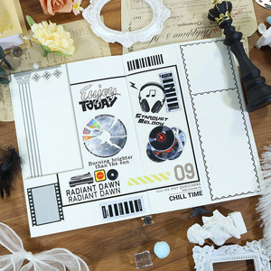 1 cuộn mới phong cách cổ xưa Sổ tay băng nhân vật nền chạm đáy Cẩm Nang trang trí loạt Vật liệu Hoa Nhãn dán sáng tạo - Product Image 3