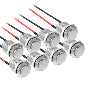 Interrupteur à bouton-poussoir 1NO1NC en acier inoxydable et aluminium de 12 mm, IP65, pour montage sur circuit imprimé, appareils électroménagers, électronique - Product Image 1