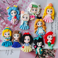 Lot dos plat résine dessin animé princesse pour enfants cheveux vêtements accessoires nouveauté bricolage résine fille ornements