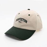 Gorras de béisbol personalizadas bordadas planas de sarga de algodón lavado vintage, ropa de calle de 6 paneles, sombreros de papá de dos tonos